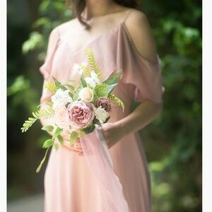 TWO 7” Bridesmaid Posy in Dusty Rose & Ivory from Ling’s Moment